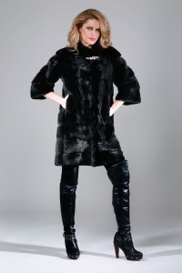 #1439 | ΗΜΙΠΑΛΤΟ ΒΙΖΟΝ ΜΟΝ. ΜΑΥΡΟ ΜΕ ΜΑΝΙΚΙ 3/4